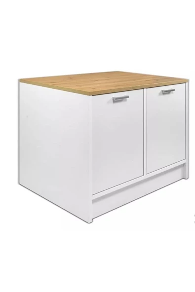 GC Bihter Mutfak Adası Alt Modül 120 cm Beyaz Tezgah Dahil - 5