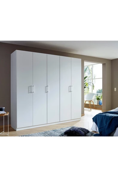 Tdesigno Aleyna Giyinme Dolabı - Çok Amaçlı Dolap - Gardırop 225 Cm-5 Kapaklı