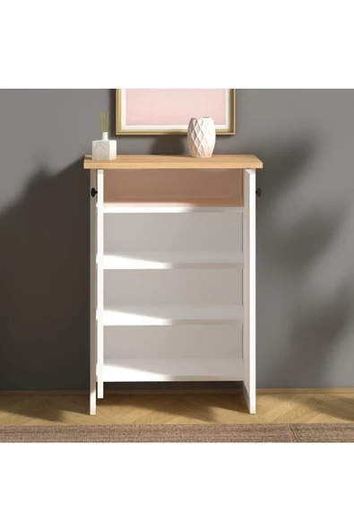GC Fulya 4 Raflı 2 Kapaklı Ayakkabı Dolabı-ayakkabılık-çok Amaçı Dolap Beyaz 60 Cm - 2
