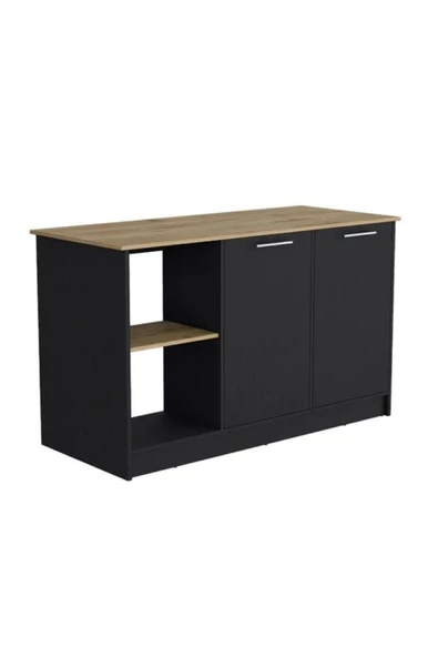 Tdesigno Bengi Mutfak Adası - Antrasit-150 Cm-Oturma Alanlı-Masa - 6
