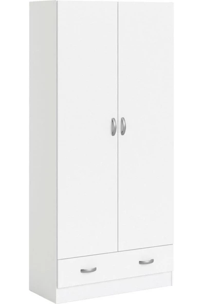 Tdesigno Aysu  Giyinme Dolabı - Çok Amaçlı Dolap - Gardırop 80 Cm-2 Kapaklı-1 Çekmeceli - 2