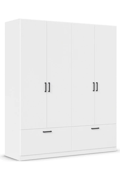 Tdesigno Alev Giyinme Dolabı - Çok Amaçlı Dolap - Gardırop 180 Cm-4 Kapaklı-2 Çekmeceli - Resim 2