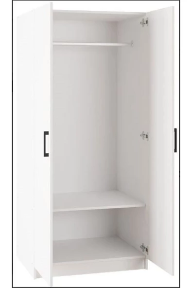 Tdesigno Tdesıgno Aylin Giyinme Dolabı - Çok Amaçlı Dolap - Gardırop 80 Cm Beyaz - Resim 2