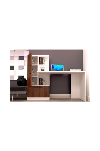 Tdesigno Berlin Kitaplıklı Çalışma Masası 150 Cm - 2