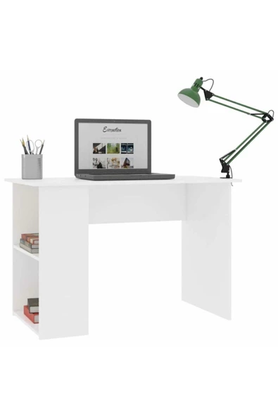 Tdesigno Viyana Çalışma Masası Bilgisayar Masası Ofis Masası 2 Raflı Beyaz - 2