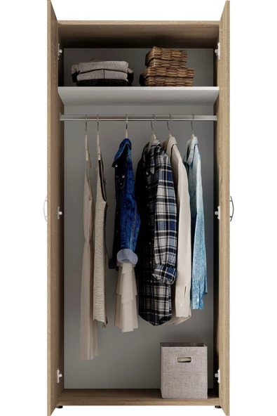 Tdesigno Ada Giyinme Dolabı - Çok Amaçlı Dolap - Gardırop 80 Cm-2 Kapaklı - 6