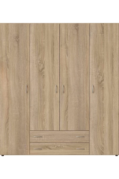 Tdesigno Ahter Giyinme Dolabı - Çok Amaçlı Dolap - Gardırop 160 Cm-4 Kapaklı-2 Çekmeceli - 7