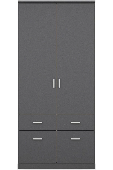 Tdesigno Aksu  Giyinme Dolabı - Çok Amaçlı Dolap - Gardırop 90 Cm-2 Kapaklı-2 Çekmeceli - 3