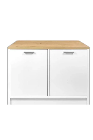 GC Bihter Mutfak Adası Alt Modül 120 cm Beyaz Tezgah Dahil - 4