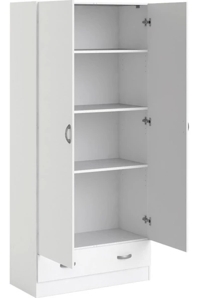 Tdesigno Aysu  Giyinme Dolabı - Çok Amaçlı Dolap - Gardırop 80 Cm-2 Kapaklı-1 Çekmeceli - 4