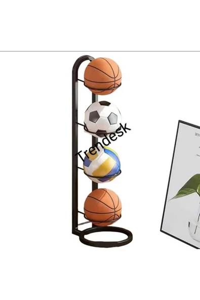 TRENDESK Metal Siyah Futbol Top Standı ,basketbol Top Standı 90 Cm 3412 - 3
