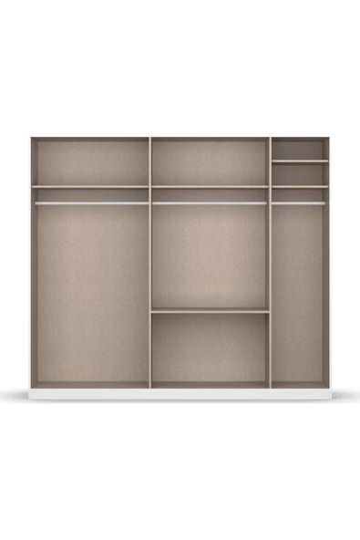 Tdesigno Giyinme Dolabı - Çok Amaçlı Dolap - Gardırop 225 cm-5 Kapaklı-2 Çekmeceli - 4