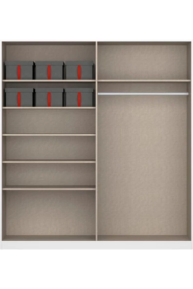 Tdesigno Almina Giyinme Dolabı - Çok Amaçlı Dolap - Gardırop 180 Cm-4 Kapaklı - Resim 5