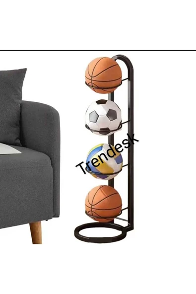 TRENDESK Metal Siyah Futbol Top Standı ,basketbol Top Standı 90 Cm 3412 - 2