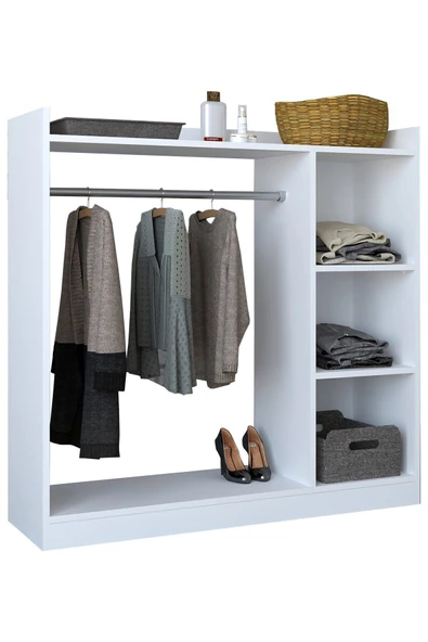 Tdesigno Ala Giyinme Dolabı - Çok Amaçlı Dolap - Gardırop 120 Cm Açık Giyinme Dolabı - Resim 2