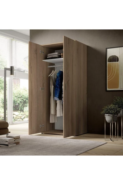 Tdesigno Ada Giyinme Dolabı - Çok Amaçlı Dolap - Gardırop 80 Cm-2 Kapaklı - 5
