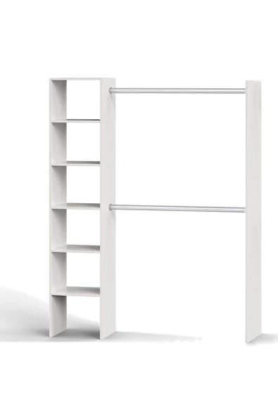 Tdesigno Efil Açık Giyinme Dolabı Gardırop Beyaz 140 cm