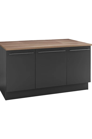 Tdesigno Merlin Mutfak Alt Modül 160 cm Antrasit - Tezgah Dahil - Resim 2