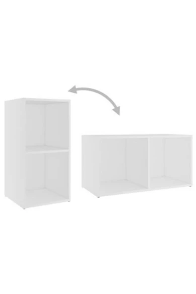 Tdesigno Tdesıgno Gülan Kitaplıklı Televizyon Sehpası - Ünitesi -kitaplık-beyaz 180 Cm 8 Raflı - 4