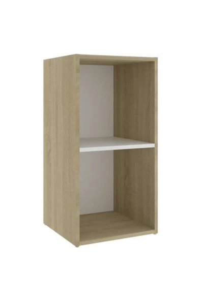 Tdesigno Tdesıgno Ay Televizyon Sehpası - Ünitesi -kitaplık-meşe Beyaz 72 Cm 2 Raflı - 6