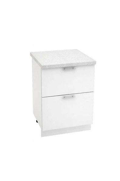 Tdesigno Defne Mutfak Çekmeceli Alt Modül 60 cm Beyaz Tezgah Dahil Değil