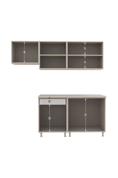 Tdesigno Lida Hazır Mutfak Dolabı 200 cm Parlak Mürdüm - 4
