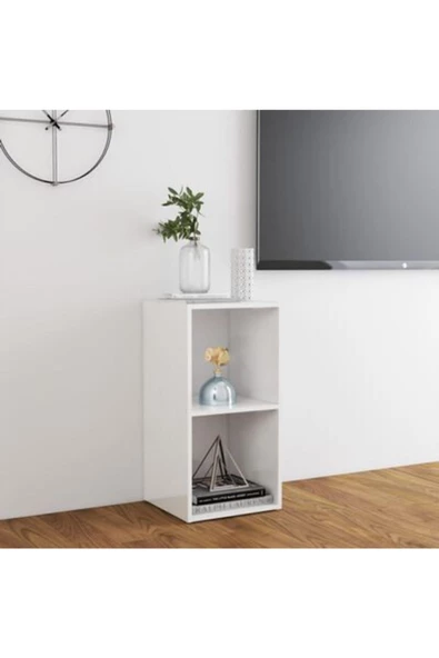 Tdesigno Tdesıgno Utku Televizyon Sehpası - Ünitesi -kitaplık-beyaz 72 cm 2 Raflı - 3