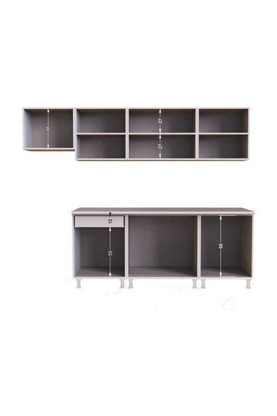 Tdesigno Nihal Hazir Mutfak Dolabi 260 Cm Tezgah Dahil Değil Beyaz - Resim 3