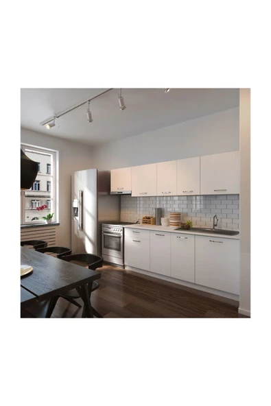 Tdesigno Nihal Hazir Mutfak Dolabi 260 Cm Tezgah Dahil Değil Beyaz - Resim 6