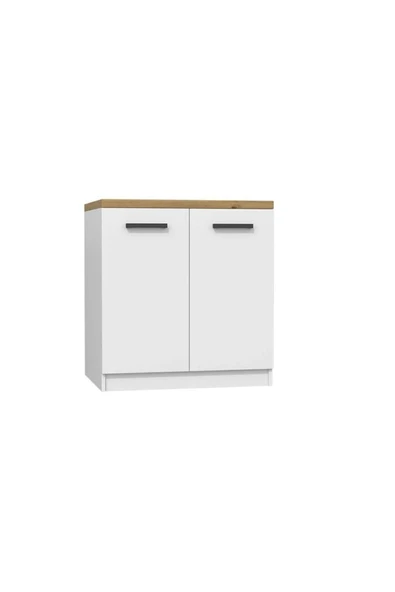 GC Arya 2 Kapaklı Mutfak Alt Modül -çok Amaçlı Dolap 60 Cm Beyaz -tezgah Dahil