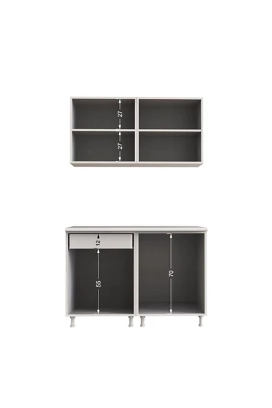 Tdesigno Selena Hazır Mutfak Dolabı 120 Cm - Tezgah Dahil Değil - Ceviz - Resim 5