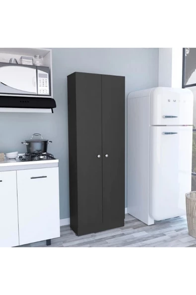 Tdesigno Mez Çok Amaçlı Dolap,5 Raflı, 2 Kapaklı Mutfak Dolabı Kiler Dolabı Banyo Dolabı - 2
