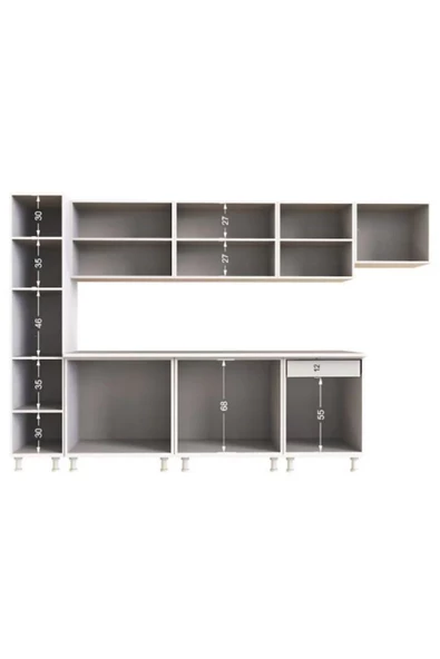 Tdesigno Verda Hazır Mutfak Dolabı Kiler Dahil 320cm parlak Mürdüm Beyaz / Tezgah Dahil Değil - 5