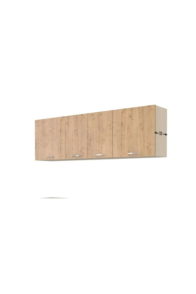 Tdesigno Piraye Üst Mutfak Dolabı 200 Cm -safir Meşe - 5
