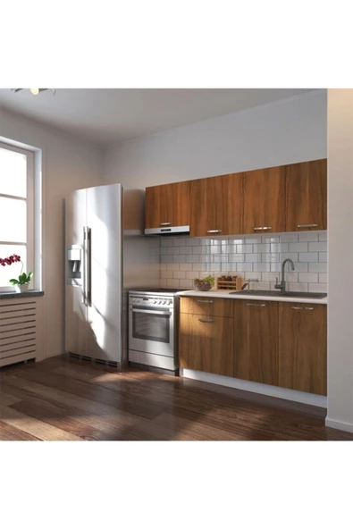 Tdesigno Ceviz Miray Hazır Mutfak Dolabı 200 cm - 1