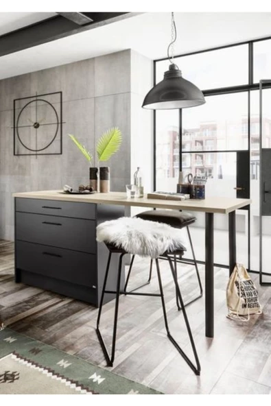 Tdesigno Pelin Mutfak Adası - Alt Modül 180 Cm Antrasit