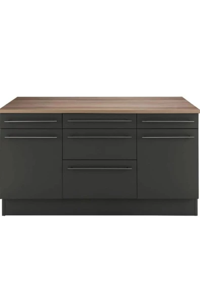 Tdesigno Dion Mutfak Alt Modül 160 cm Antrasit - Tezgah Dahil - 2