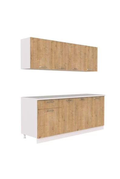 Tdesigno Piraye Hazır Mutfak Dolabı 200 Cm -safir Meşe - Tezgah Dahil Değil - Resim 4