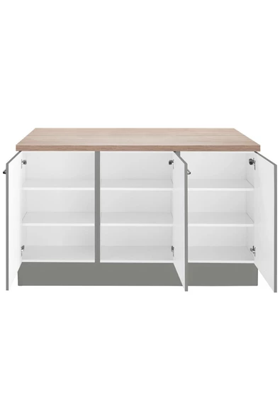Tdesigno Devin Mutfak Alt Modül 120 cm Antrasit - Tezgah Dahil - 4