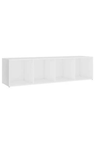 Tdesigno Tdesıgno Ezgi Televizyon Sehpası - Ünitesi -kitaplık-beyaz 144 Cm 4 Raflı - 3