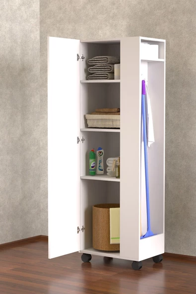 Tdesigno Süpürge-Temizlik Malzeme Dolabı-60cm