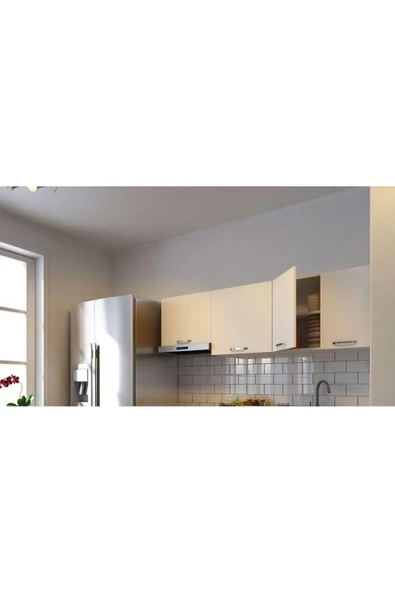 T Designo Melodi Üst Mutfak Dolabı 200 cm beyaz ürün görseli