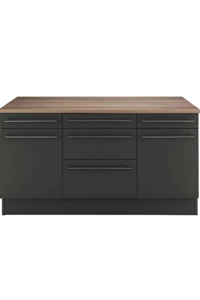 GC Dion Mutfak Alt Modül 150 cm Antrasit - Tezgah Dahil - Resim 3