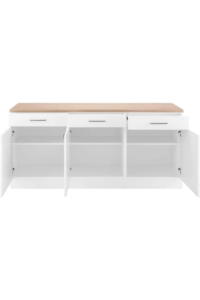 Tdesigno Ares Mutfak Çekmeceli Alt Modül 180 Cm Beyaz Tezgah Dahil - 3