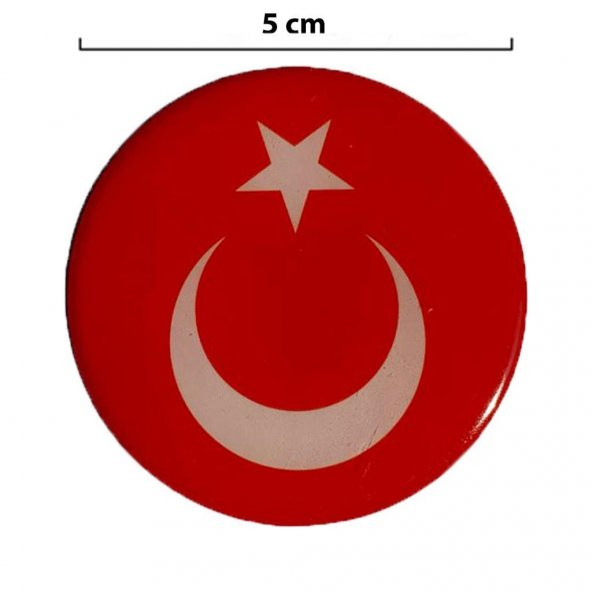 Türk Bayrağı Yuvarlak Damla Etiket Sticker Yapıştırma (2li) 5cm - 2