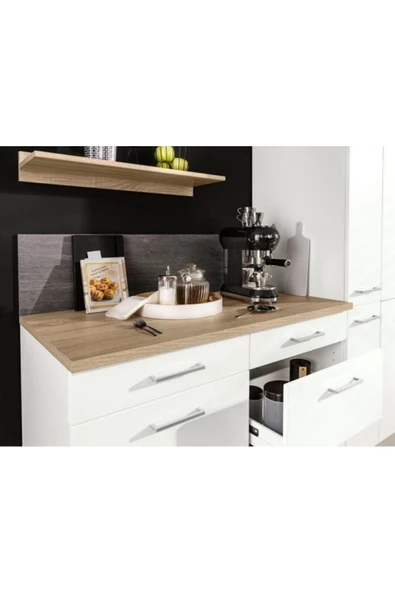 Tdesigno Ares Mutfak 6 Çekmeceli Alt Modül 120 Cm Beyaz Tezgah Dahil - Resim 4