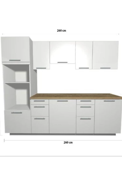 Tdesigno Tdesıgno Viva Mutfak 260 Cm Tezgah Dahil Değil-kiler Dahil Beyaz - Resim 2