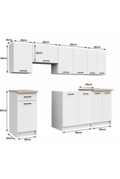 Tdesigno Tdesıgno Lavin Mutfak 240 Cm Tezgah Dahil Değil Beyaz - 2