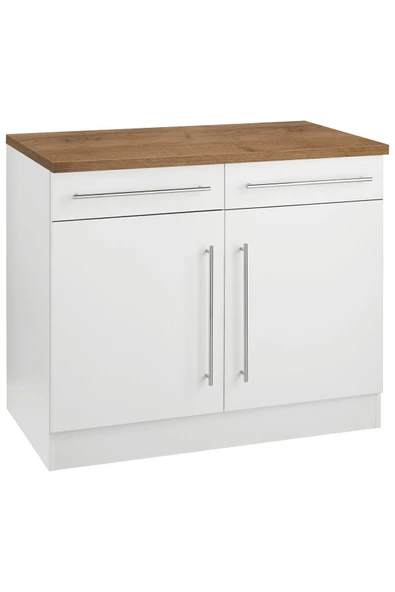 Tdesigno Asel Mutfak Çekmeceli Alt Modül - Dolap 120 Cm Beyaz Tezgah Dahil - 3