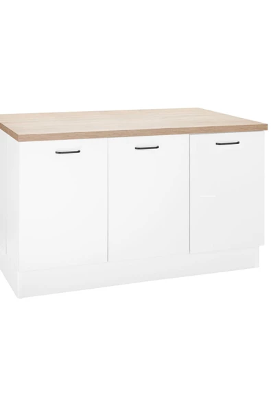 Tdesigno Devin Mutfak Alt Modül 130 cm Beyaz - Tezgah Dahil - 2
